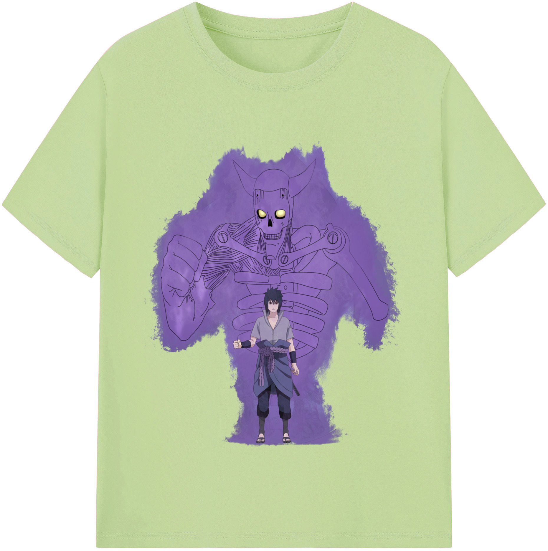 （画像用） NARUTO -ナルト- うちは サスケ Uchiha Sasuke 綿100％半袖Tシャツ（フロントプリント）